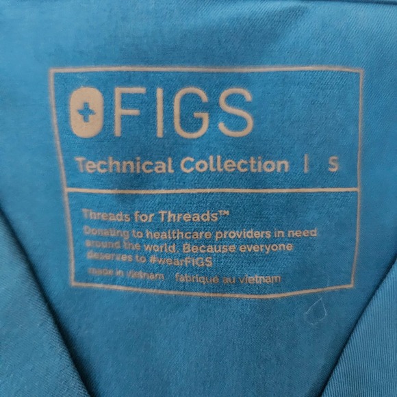 FIGS Cobalt Blue V-neck Short Sleeve Scrub Top. Size S Pockets Medical - Picture 5 of 9